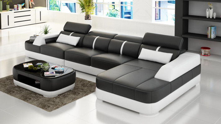 Leather Couch Upholstery Seat Design Modern Corner Suite Sofa Living landscape +Table