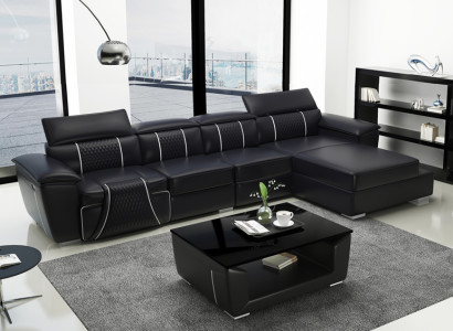 Leather Sofa Couch Upholstery Designer Sofa Leather Sofas Sofa L-shape Sofa G8048C Black