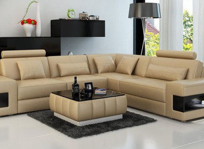 Leather sofa couch modern living landscape corner sofa corner decor suite design