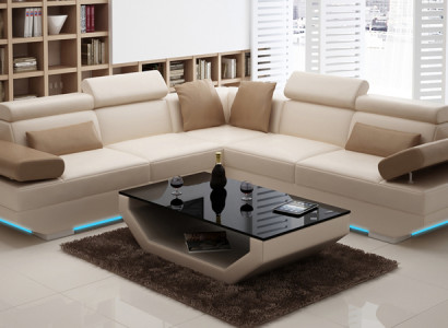 Leather sofa Sofa Couch Living landscape Corner sofa Suite Design Modern Sofa K5009B