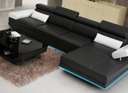 Leather sofa sofa couch living landscape corner sofa modern suite decor design