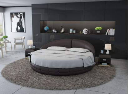 Round bed Design Bed Upholstered bed Designer bed Upholstery Round XXL Luxury King Size