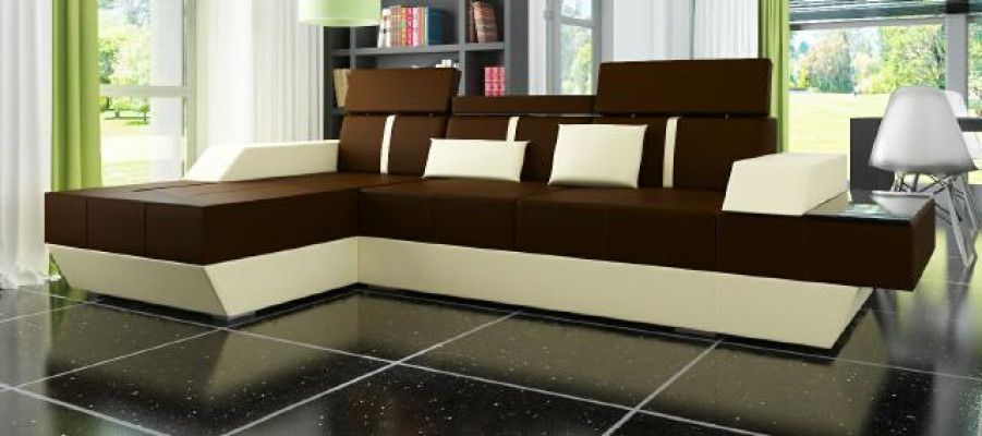 Leather sofa Couch Sofa Corner sofa Corner sofa Leather couch Upholstery Corner Living landscape