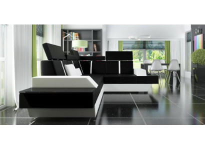 Designer leather sofa Living landscape Upholstery Couch Sofa Corner sofa Corner sofa Leather couch