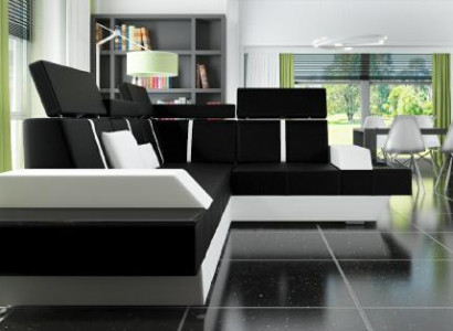 Designer leather sofa Living landscape Upholstery Couch Sofa Corner sofa Corner sofa Leather couch