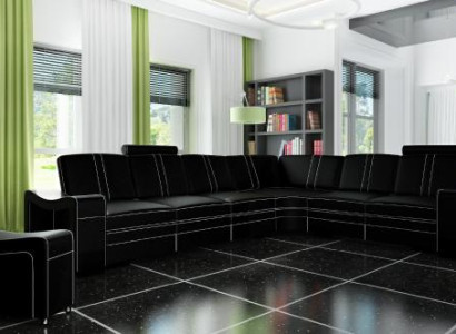 LEATHER SOFA XXL Living landscape Suite Leather Corner sofa Suite Corner sofa Upholstery
