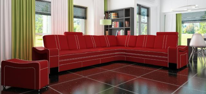 LEATHER SOFA XXL Living landscape Suite Leather Corner sofa Suite Corner sofa Upholstery