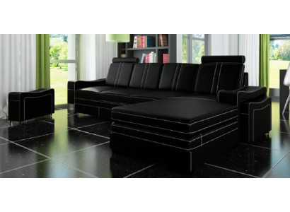 LEATHER SOFA Living landscape Corner sofa new Suite SOFA XXL LEATHER COUCH LEATHER CORNER SOFA!