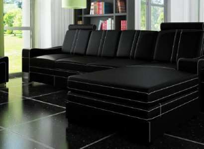 LEATHER SOFA Living landscape Corner sofa new Suite SOFA XXL LEATHER COUCH LEATHER CORNER SOFA!