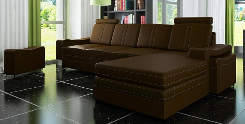 LEATHER SOFA Living landscape Corner sofa new Suite SOFA XXL LEATHER COUCH LEATHER CORNER SOFA!