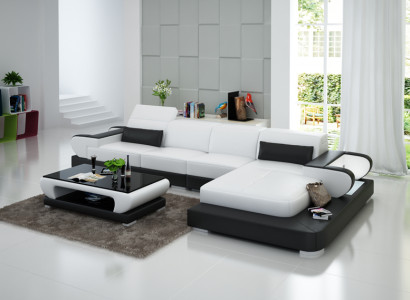 Leather sofa Couch Living landscape Corner sofa Corner Suite Design Modern Sofa G8002C