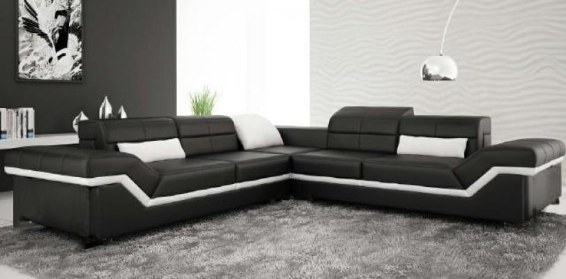 LEATHER SOFA XXL Living landscape COUCH DESIGN SOFA Corner sofa Corner sofa Sofa set new