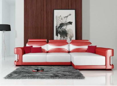 Corner sofa Corner Sofa Suite Couch Upholstery Leather Living landscape Chaise lounge Wies