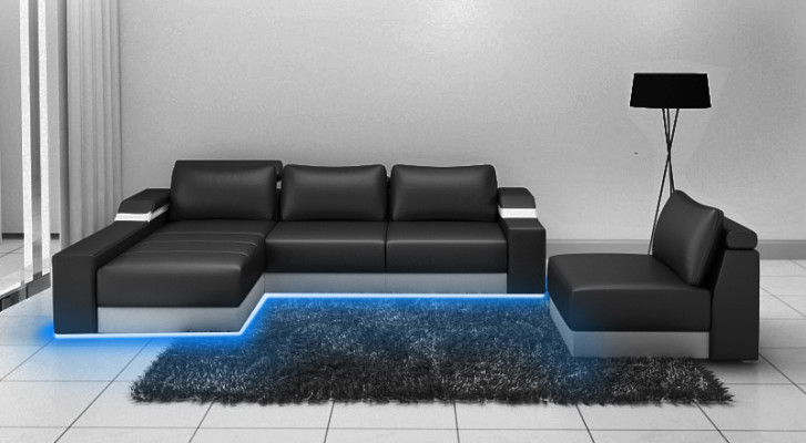 Corner sofa Corner Sofa Couch Upholstery Leather Suite Living landscape Chaise lounge