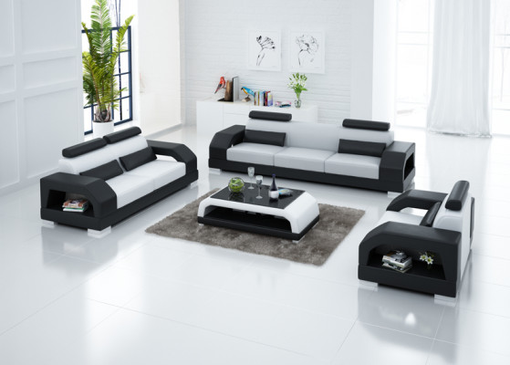 Leather sofa Couch Living landscape 3+2+1 Seater Suite Design Modern Sofa G8001D