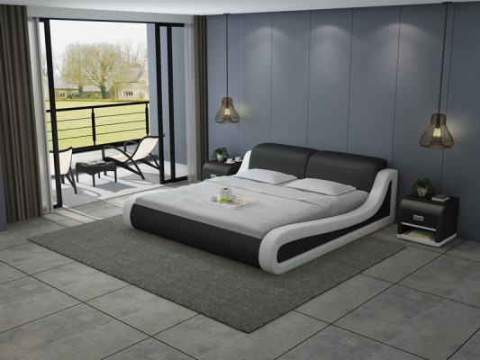 Leather Bed with USB Upholstery Beds Luxury Double Hotel Marriage Big 140/160/180 cm