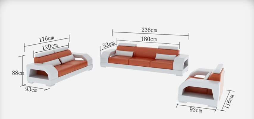 Leather sofa Couch Living landscape 3+2+1 Seater Suite Design Modern Sofa G8001D