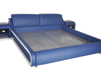 Double Luxury Leather Bed + USB Upholstery Beds Multifunction LB8835