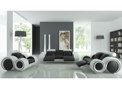 Leather sofa Couch Living landscape 3+2+1 Seater Suite Design Modern Sofa A1163D