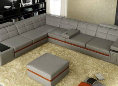 Leather sofa Couch Living landscape Corner sofa Corner Suite Design Modern Sofa B2011