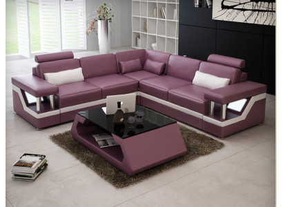 XXL leather sofa with USB Suite Living landscape Corner sofa Leather Corner sofa HAMBURG II