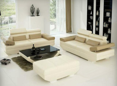 Living landscape Sofa Couch Sofa set Upholstery Suite Leather AlfredD