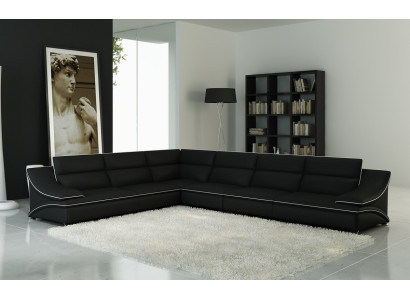 Leather sofa Couch Living landscape Corner sofa Corner Sofa Suite Design Modern