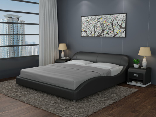 Design Leather Bed Luxury Upholstery Beds Double Modern Marriage 140/160/180 cm