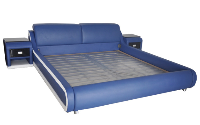 Double Luxury Design Leather Bed Upholstery Hotel Beds Modern Multifunction