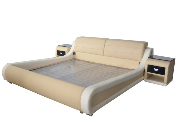Double Luxury Design Leather Bed Hotel Upholstery Beds Modern Multifunction