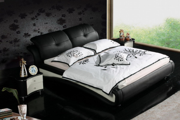 Double bed Beds with USB Leather Designer Ehe Bed Bed frame 1206