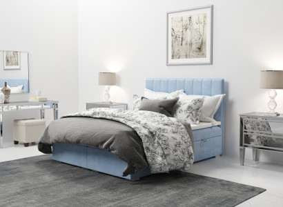 Boxspring Bed Hotel Double Blue Velvet Luxury Beds Upholstery bed base 180x200