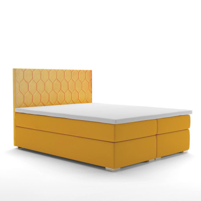 Boxspring Bed Hotel Double Luxury Beds Upholstery Function bed base Yellow Velvet