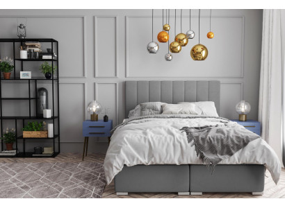 Boxspring Bed Hotel Double Beds Design Upholstery Box Function Gray