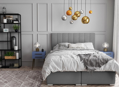 Boxspring Bed Hotel Double Beds Design Upholstery Box Function Gray