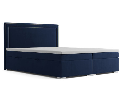 Boxspring Bed Hotel Double Design Beds Luxury Upholstery Box Function Blue new