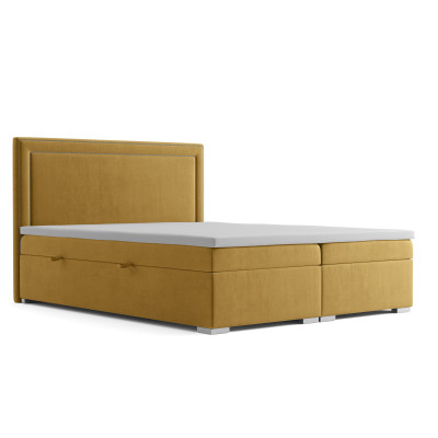 Boxspring Design Bed Hotel Double Beds Luxury Upholstery bed base Function Yellow