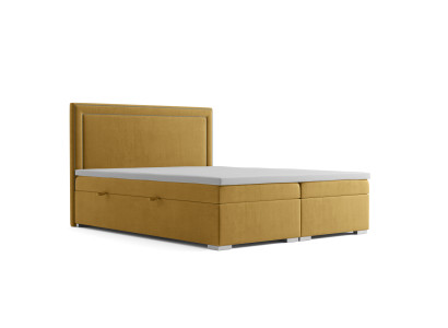 Boxspring Design Bed Hotel Double Beds Luxury Upholstery bed base Function Yellow