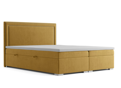 Boxspring Design Bed Hotel Double Beds Luxury Upholstery bed base Function Yellow