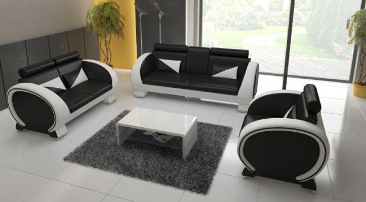 Leather sofa sofa with bar function designer suite couch sofa 3 seater relaxation couch