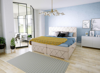 Box Spring Bed Complete Set Double Mattress Topper Beds Function Box Hotel