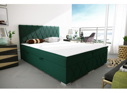 Double Bed Complete Set Mattress Box Spring Topper Beds Function Box Green