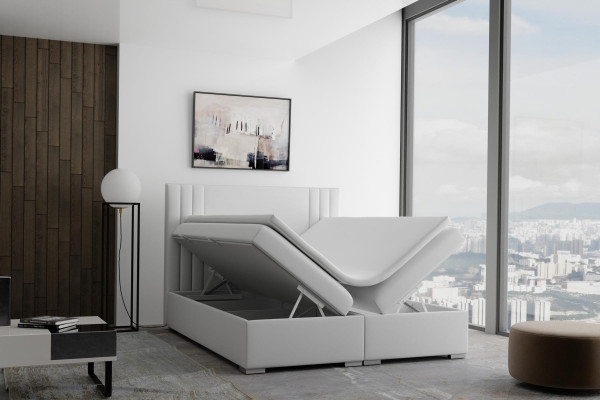 Boxspring Bed Hotel Double Bed Luxury Beds Upholstery Function bed base Beige