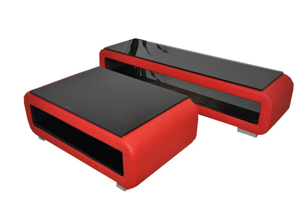 Designer Coffee table Upholstery Leather Glass Modern Table CT9010 + TV cabinet TS1010 +USB