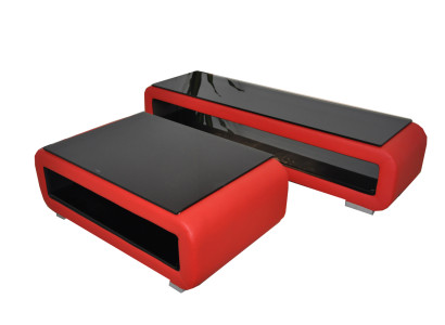 Designer Coffee table Upholstery Leather Glass Modern Table CT9010 + TV cabinet TS1010 +USB