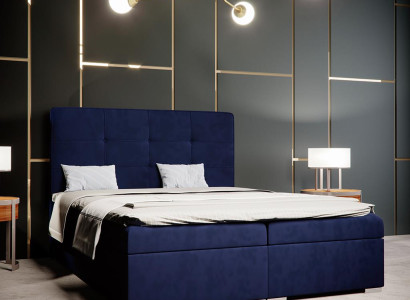 Blue's Boxspring Bed Hotel Double Luxury Beds Upholstery bed base function new