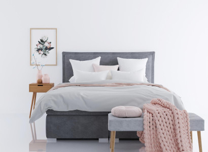 Modern Hotel Box Spring Beds Double Luxury Bed Upholstery Box Function Fabric