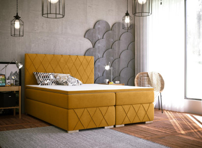 Boxspring Bed Complete Set Mattress & Topper Luxury Upholstery 160x200cm Beds new