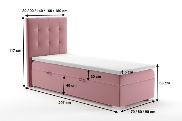 Luxury Box Spring Bed Beds Hotel Upholstery bed base function 90x200cm