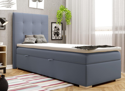 Luxury Box Spring Bed Hotel Beds Upholstery Function bed base 90x200cm Blue new